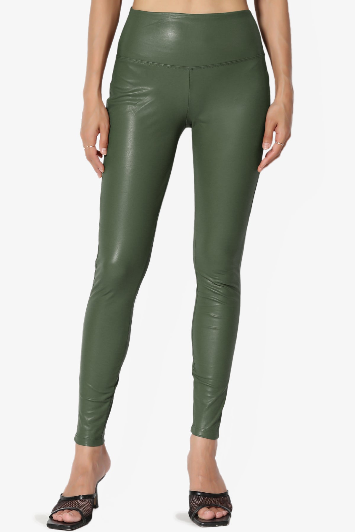 Faux Leather Leggings - Rich Olive - Monkee's of Blowing Rock