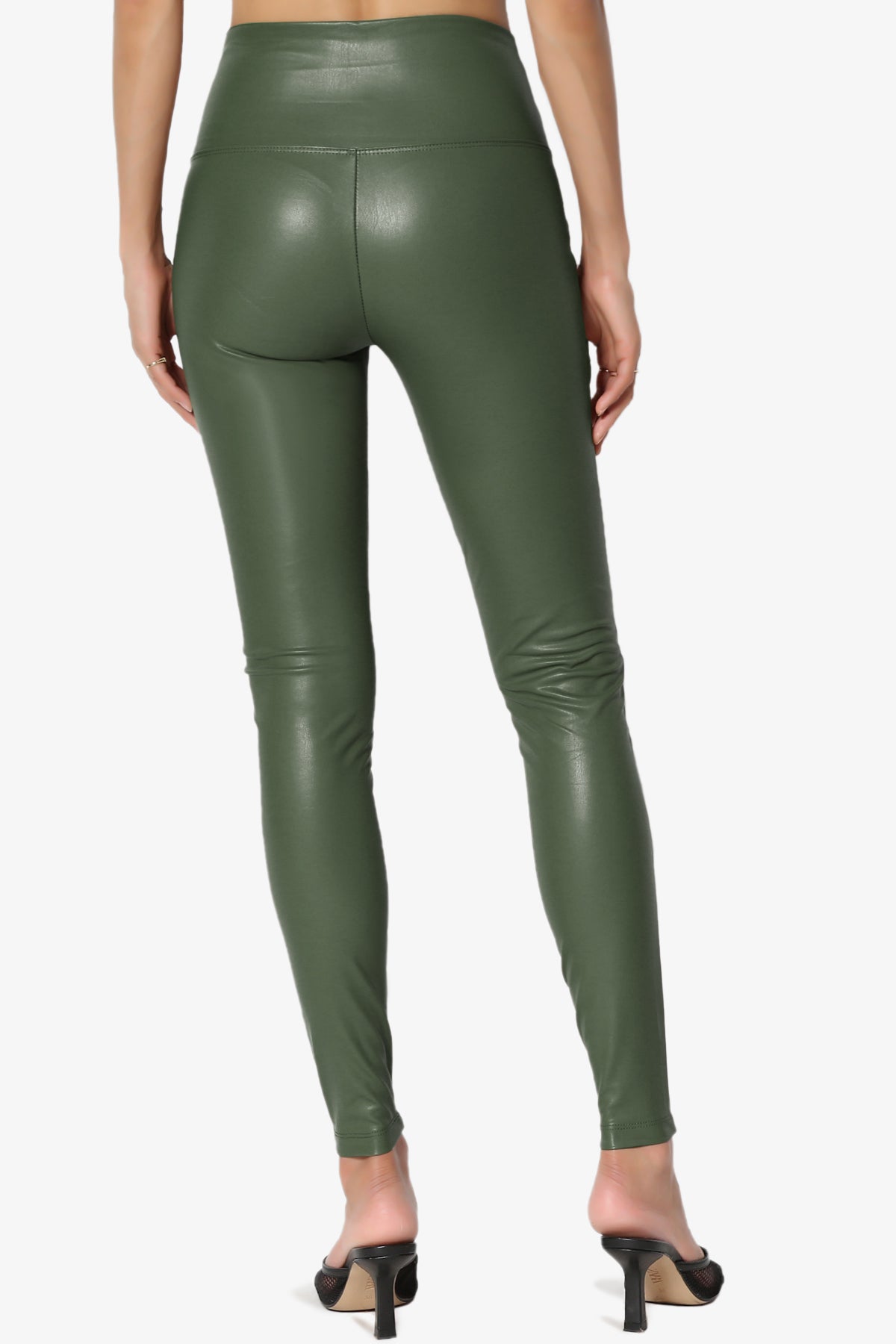 Load image into Gallery viewer, Mayari High Rise Faux Leather Leggings ARMY GREEN_2
