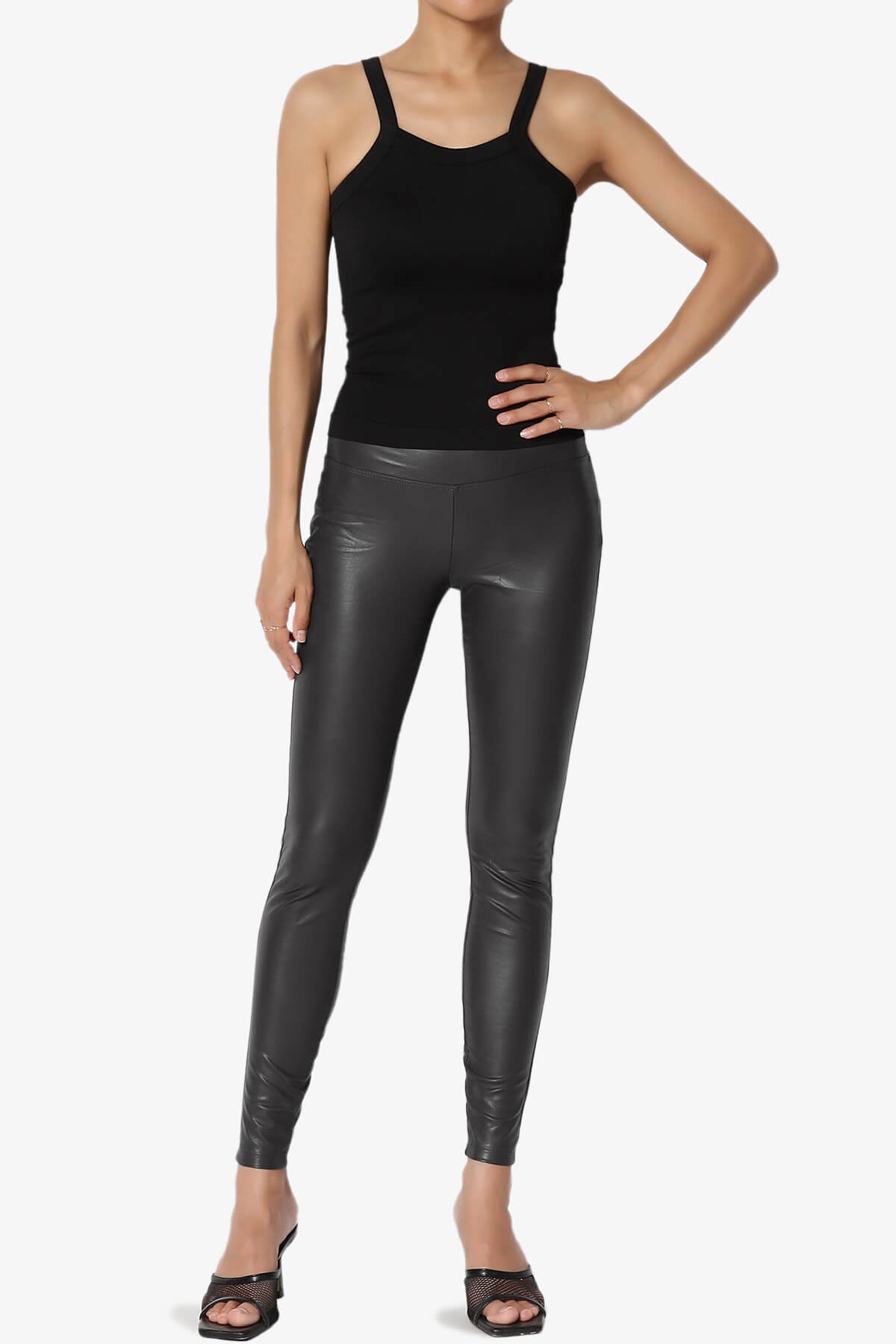 Load image into Gallery viewer, Mayari High Rise Faux Leather Leggings BLACK_6

