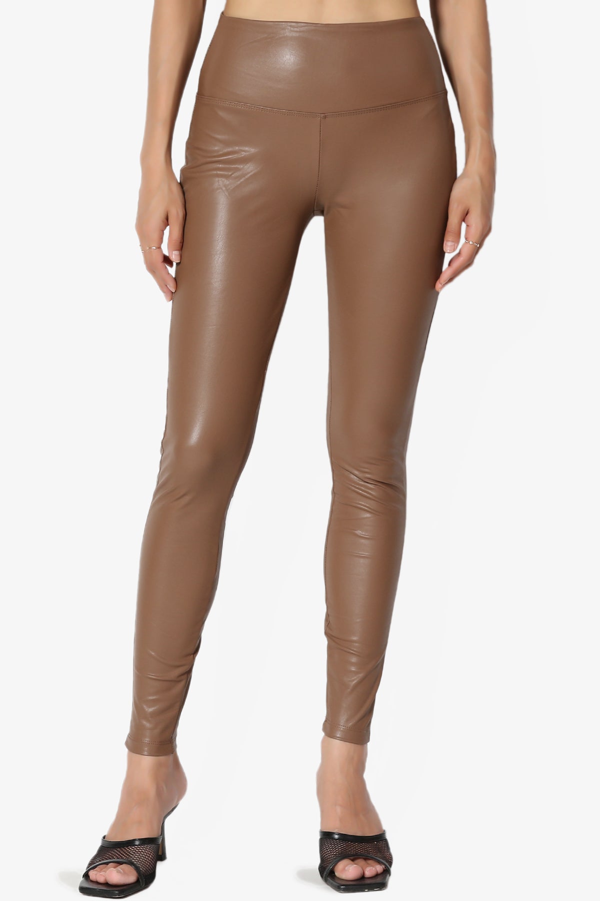 Load image into Gallery viewer, Mayari High Rise Faux Leather Leggings DEEP CAMEL_1
