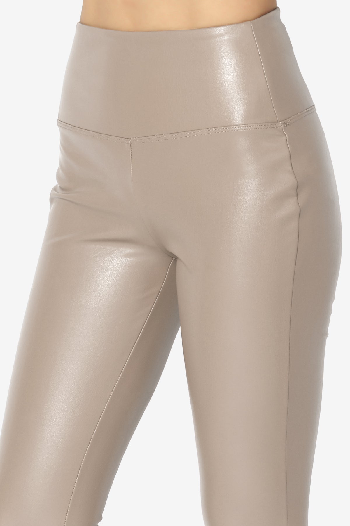 Leather leggings - Light beige - Ladies