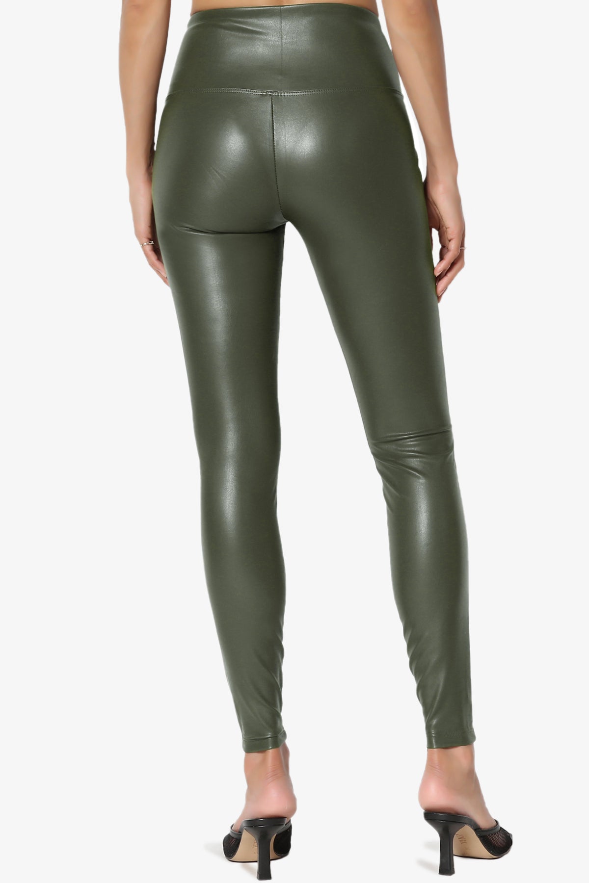 Load image into Gallery viewer, Mayari High Rise Faux Leather Leggings OLIVE_2
