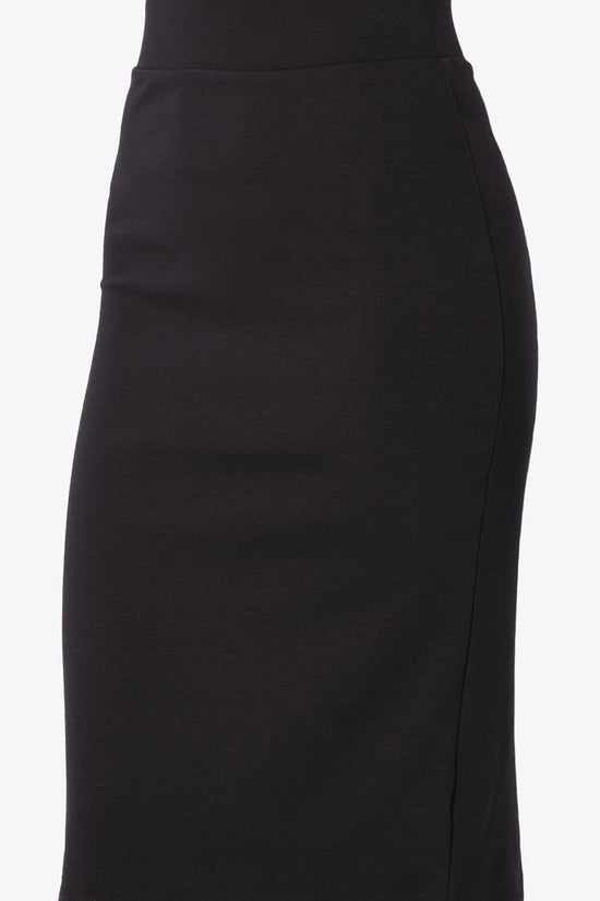 Load image into Gallery viewer, Gisele Ponte Basic Knee Pnecil Skirt BLACK_5
