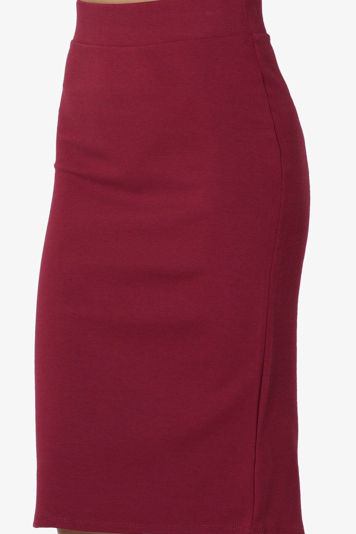 Load image into Gallery viewer, Gisele Ponte Basic Knee Pnecil Skirt BURGUNDY_5
