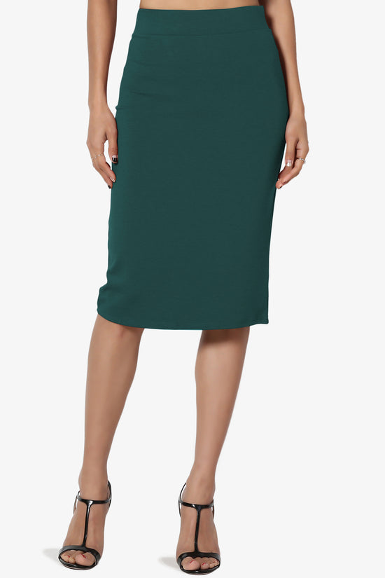 Gisele Ponte Basic Knee Pnecil Skirt HUNTER GREEN_1