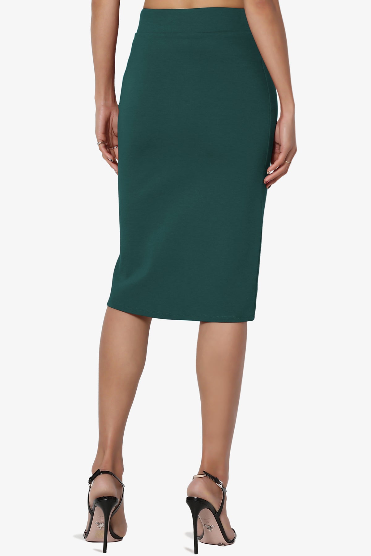 Gisele Ponte Basic Knee Pnecil Skirt HUNTER GREEN_2