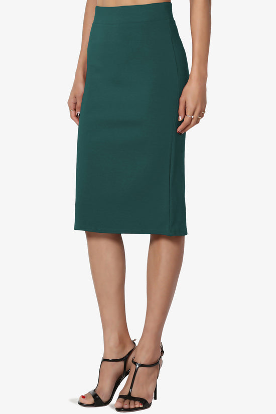 Gisele Ponte Basic Knee Pnecil Skirt HUNTER GREEN_3