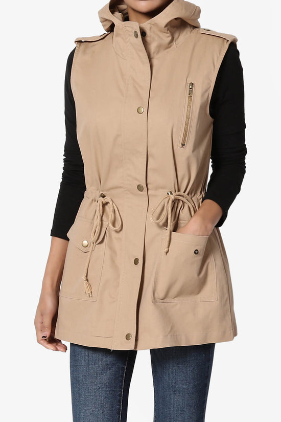Load image into Gallery viewer, Gale Hooded Utility Vest KHAKI_1
