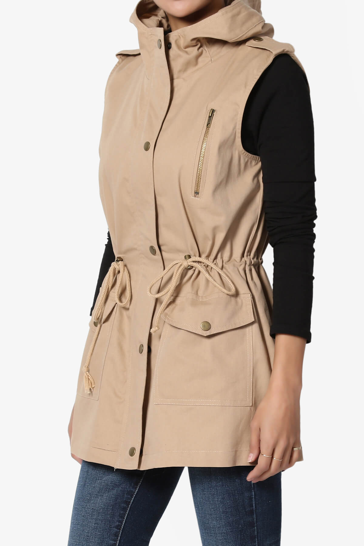Load image into Gallery viewer, Gale Hooded Utility Vest KHAKI_3

