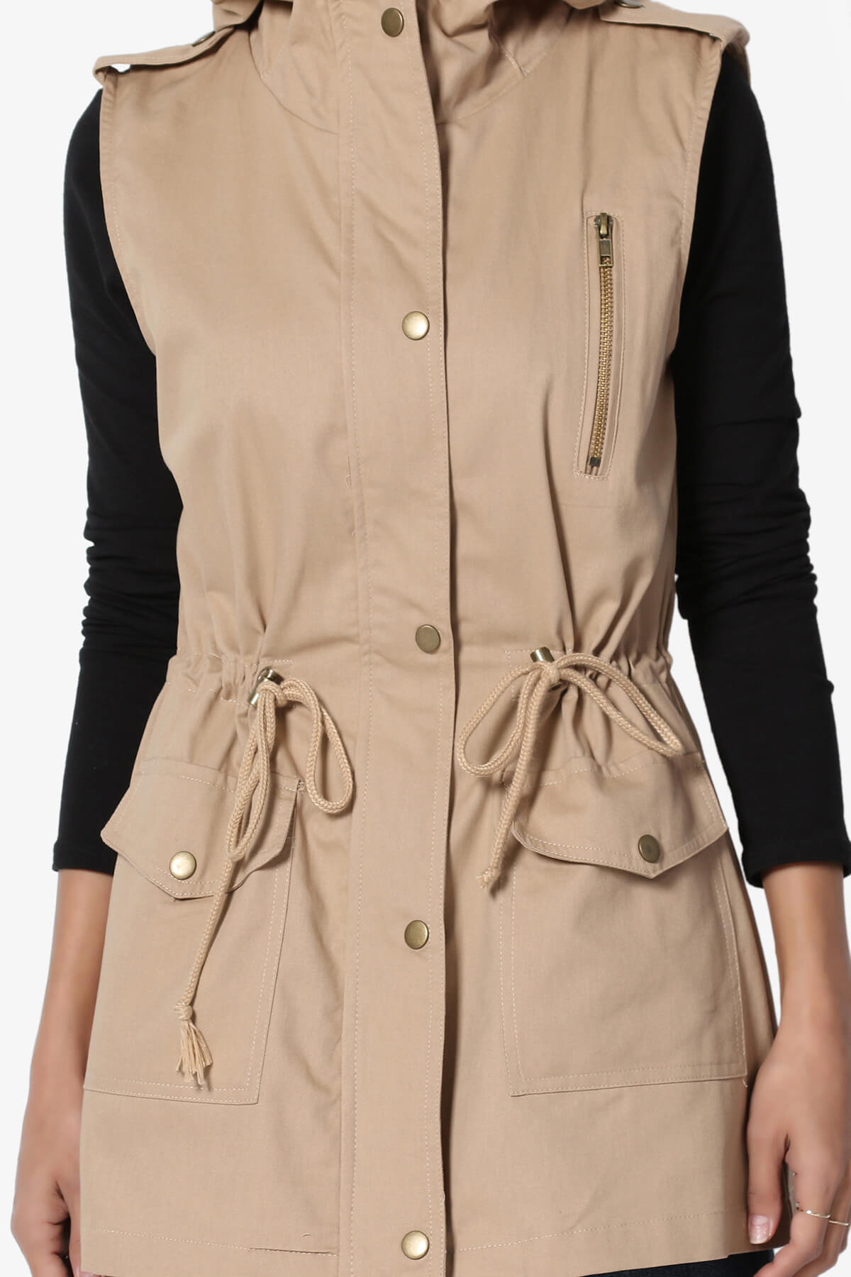 Load image into Gallery viewer, Gale Hooded Utility Vest KHAKI_5
