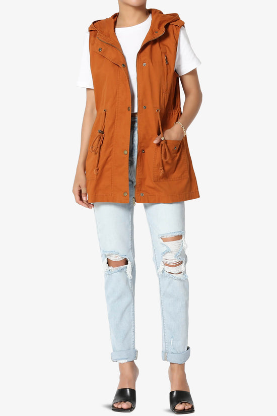 Load image into Gallery viewer, Paislee Loose Fit Utility Vest ALMOND_6
