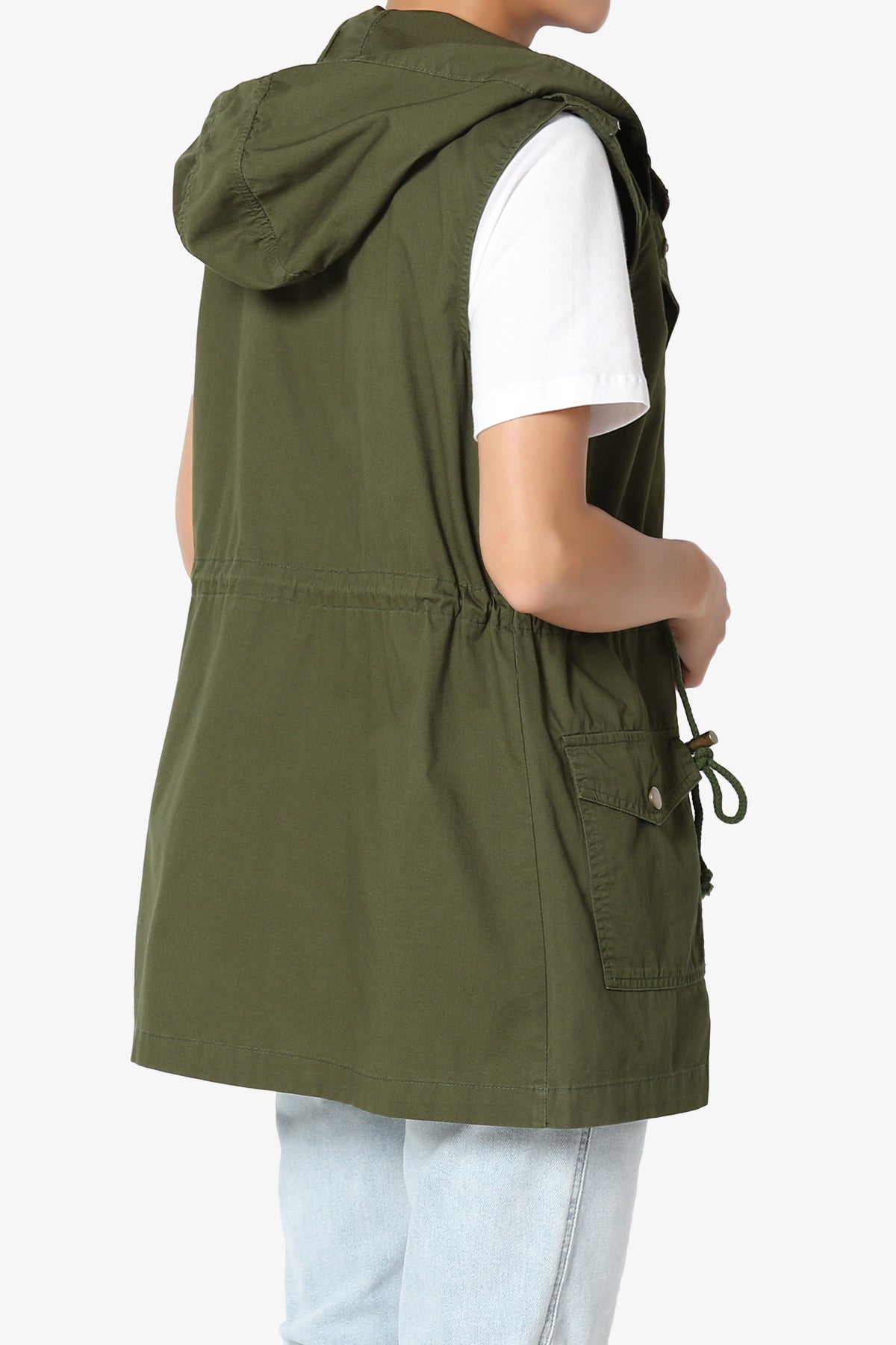 Paislee Loose Fit Utility Vest ARMY GREEN_4