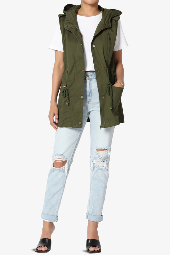 Paislee Loose Fit Utility Vest ARMY GREEN_6