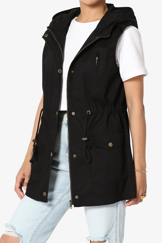 Load image into Gallery viewer, Paislee Loose Fit Utility Vest BLACK_3
