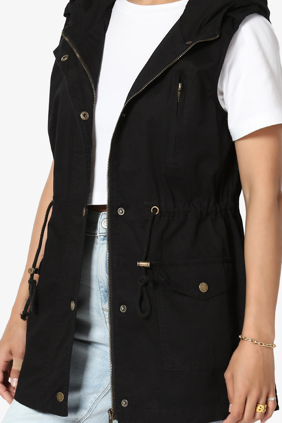 Load image into Gallery viewer, Paislee Loose Fit Utility Vest BLACK_5
