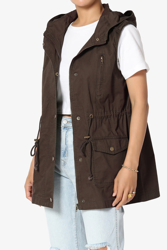 Load image into Gallery viewer, Paislee Loose Fit Utility Vest BROWN_3
