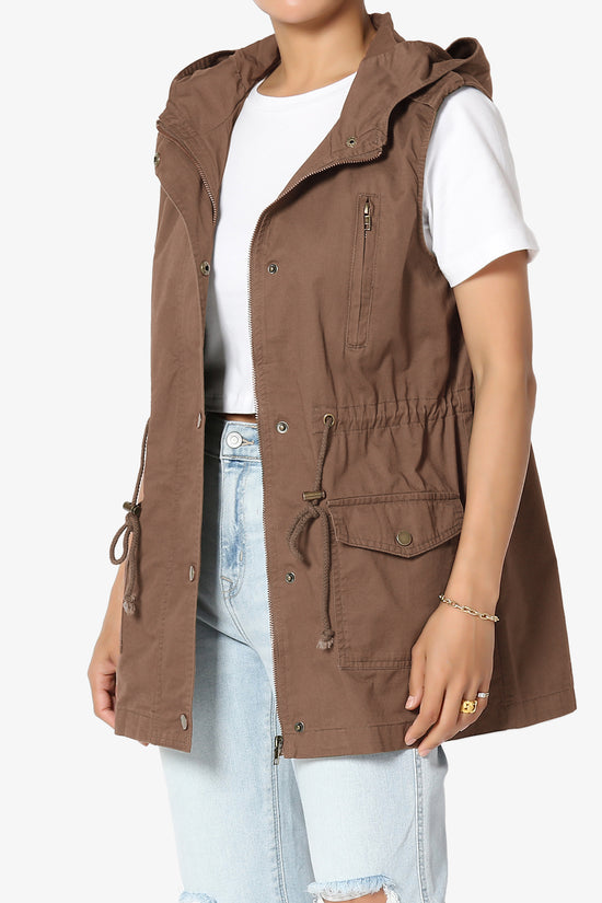 Paislee Loose Fit Utility Vest COCOA_3