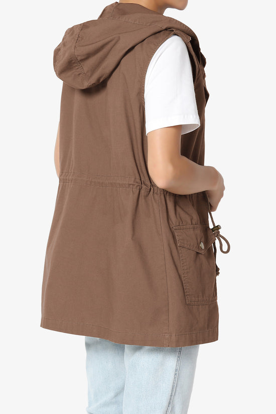 Paislee Loose Fit Utility Vest COCOA_4