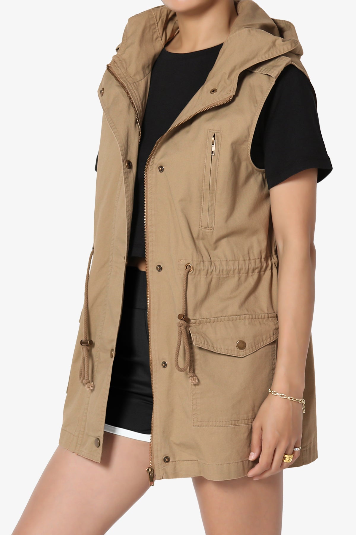 Load image into Gallery viewer, Paislee Loose Fit Utility Vest DEEP CAMEL_3
