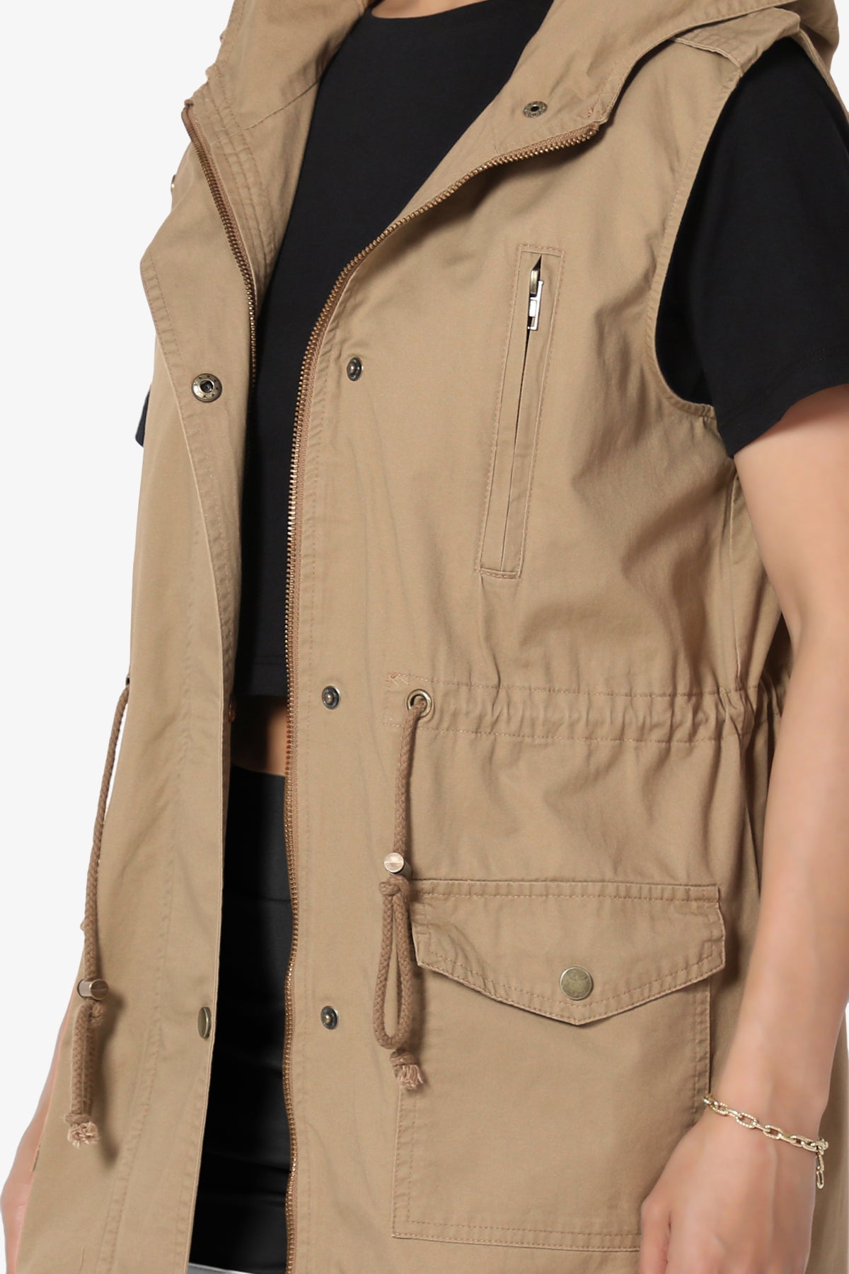 Load image into Gallery viewer, Paislee Loose Fit Utility Vest DEEP CAMEL_5
