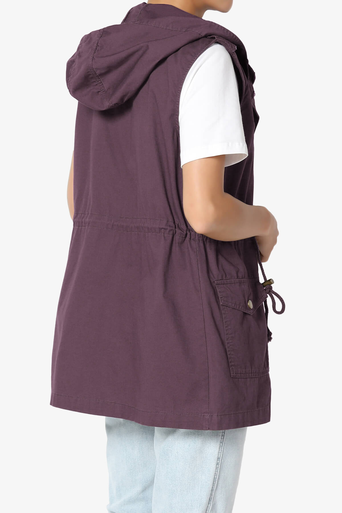 Load image into Gallery viewer, Paislee Loose Fit Utility Vest DUSTY PLUM_4
