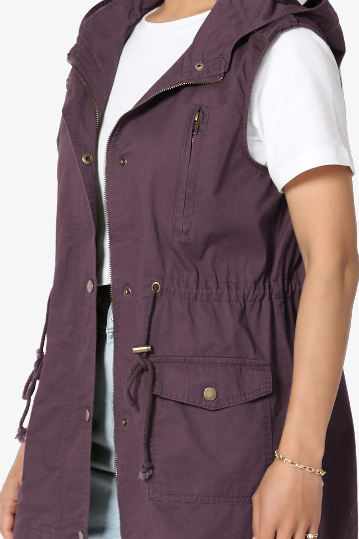 Load image into Gallery viewer, Paislee Loose Fit Utility Vest DUSTY PLUM_5
