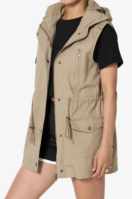 Load image into Gallery viewer, Paislee Loose Fit Utility Vest LIGHT MOCHA_3
