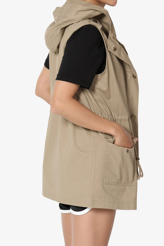 Load image into Gallery viewer, Paislee Loose Fit Utility Vest LIGHT MOCHA_4
