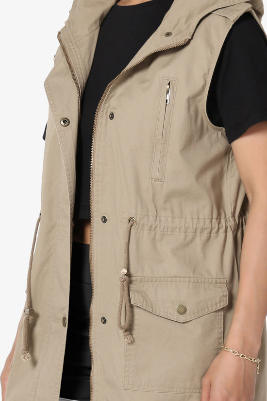 Load image into Gallery viewer, Paislee Loose Fit Utility Vest LIGHT MOCHA_5
