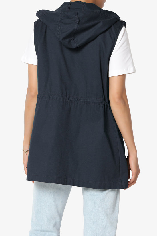 Load image into Gallery viewer, Paislee Loose Fit Utility Vest NAVY_2
