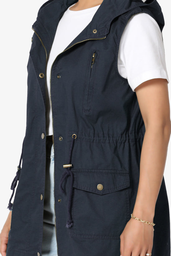 Load image into Gallery viewer, Paislee Loose Fit Utility Vest NAVY_5
