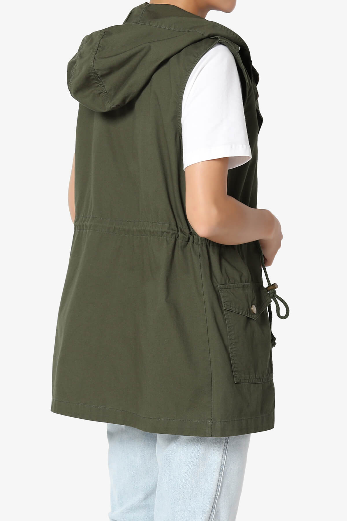 Load image into Gallery viewer, Paislee Loose Fit Utility Vest OLIVE_4
