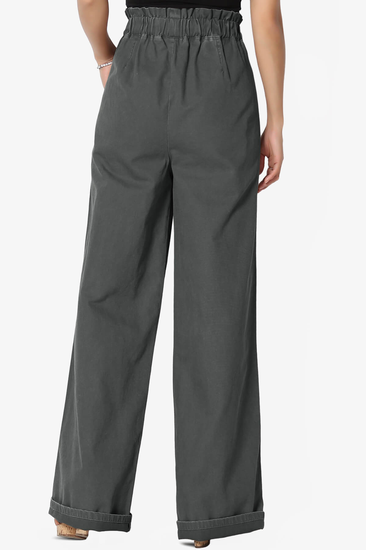 Load image into Gallery viewer, Fateful Twill High Waist Wide Leg Pants ASH GREY_2
