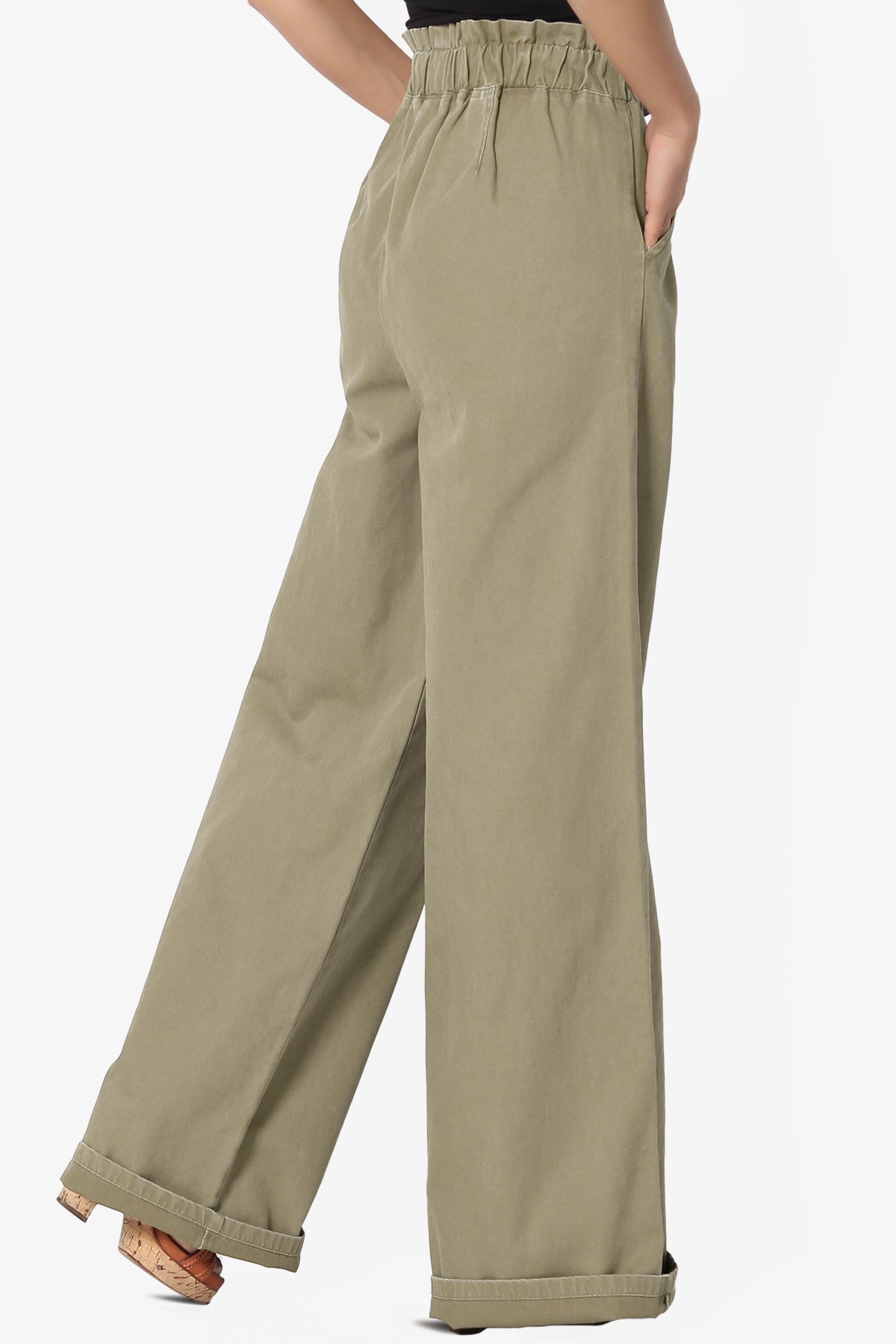 Load image into Gallery viewer, Fateful Washed Twill High Waist Wide Leg Pants
