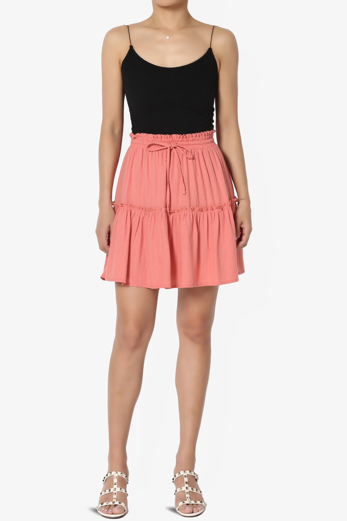 Load image into Gallery viewer, Udele Ruffled Linen-Blend Mini Skirt
