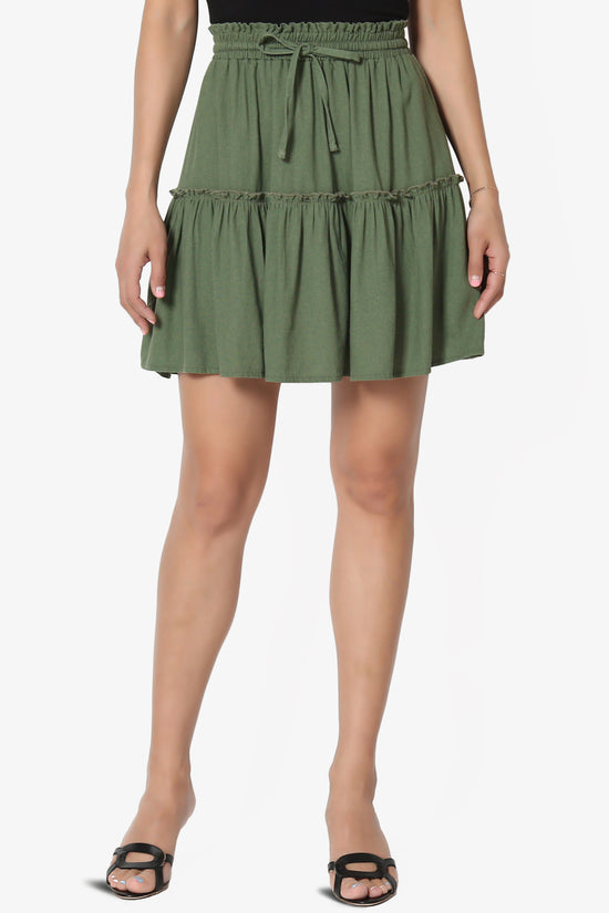 Udele Ruffled Linen-Blend Mini Skirt