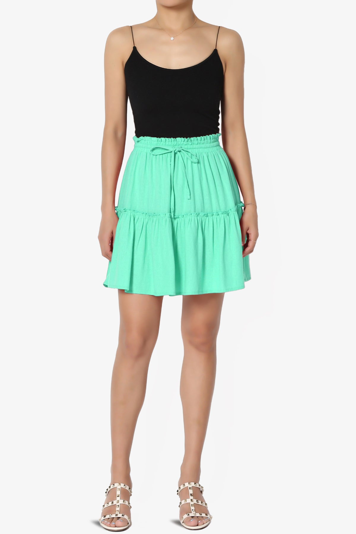 Load image into Gallery viewer, Udele Ruffled Linen-Blend Mini Skirt
