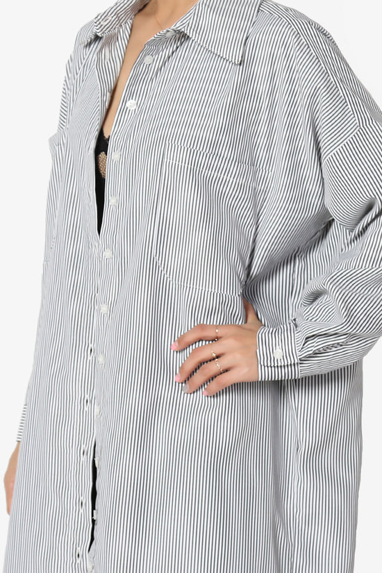 Load image into Gallery viewer, Barona Striped Maxi Dress Shirt PLUS
