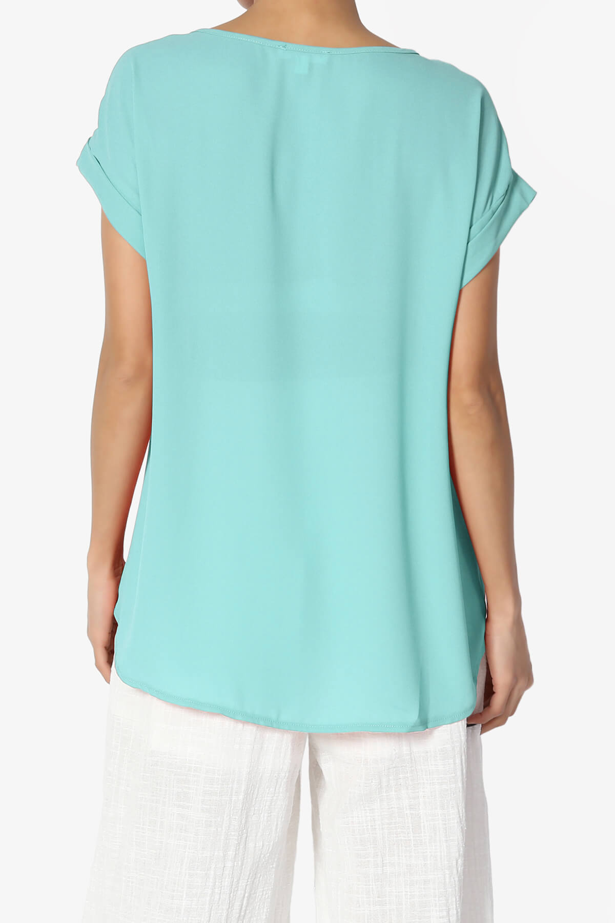 Load image into Gallery viewer, Juliette Boat Neck Chiffon Top ASH MINT_2
