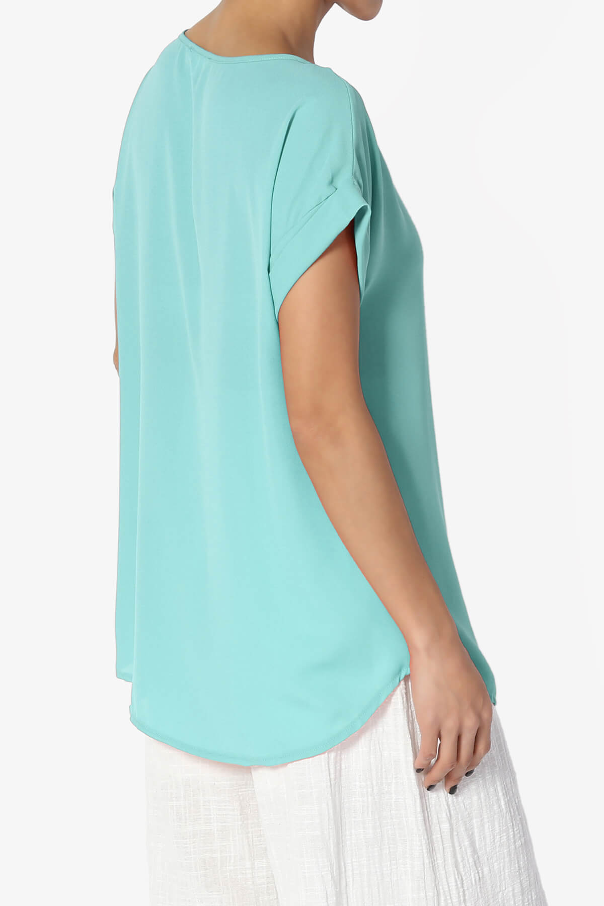 Load image into Gallery viewer, Juliette Boat Neck Chiffon Top ASH MINT_4
