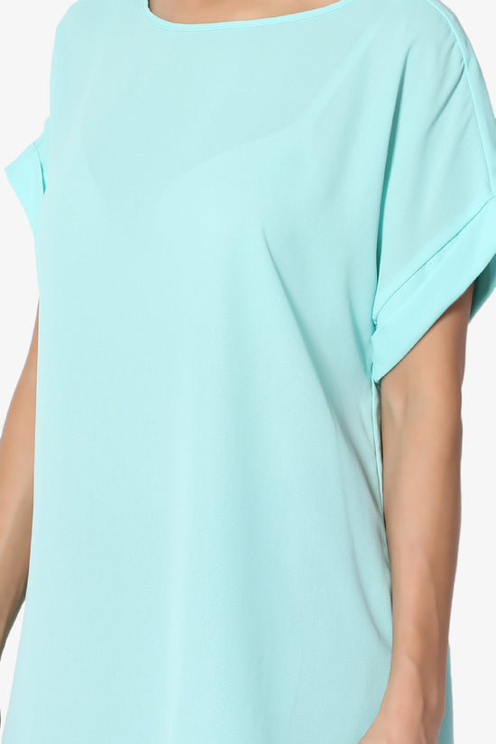 Load image into Gallery viewer, Juliette Boat Neck Chiffon Top BLUE MINT_5
