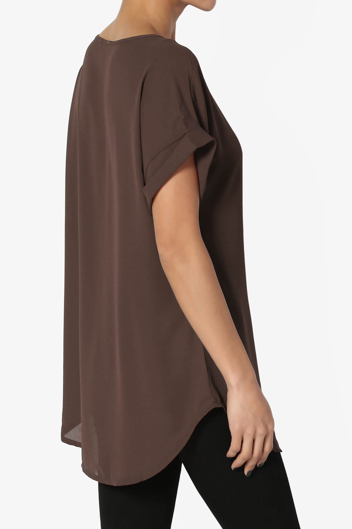 Load image into Gallery viewer, Juliette Boat Neck Chiffon Top BROWN_4
