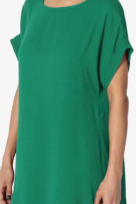 Load image into Gallery viewer, Juliette Boat Neck Chiffon Top FOREST GREEN_5
