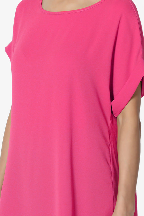 Load image into Gallery viewer, Juliette Boat Neck Chiffon Top HOT PINK_5
