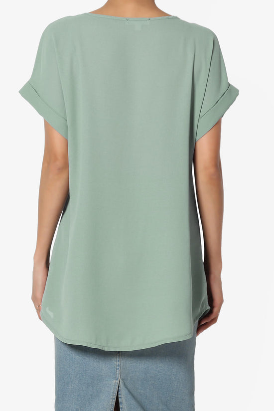 Load image into Gallery viewer, Juliette Boat Neck Chiffon Top LIGHT GREEN_2
