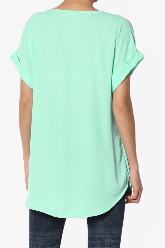Load image into Gallery viewer, Juliette Boat Neck Chiffon Top MINT_2

