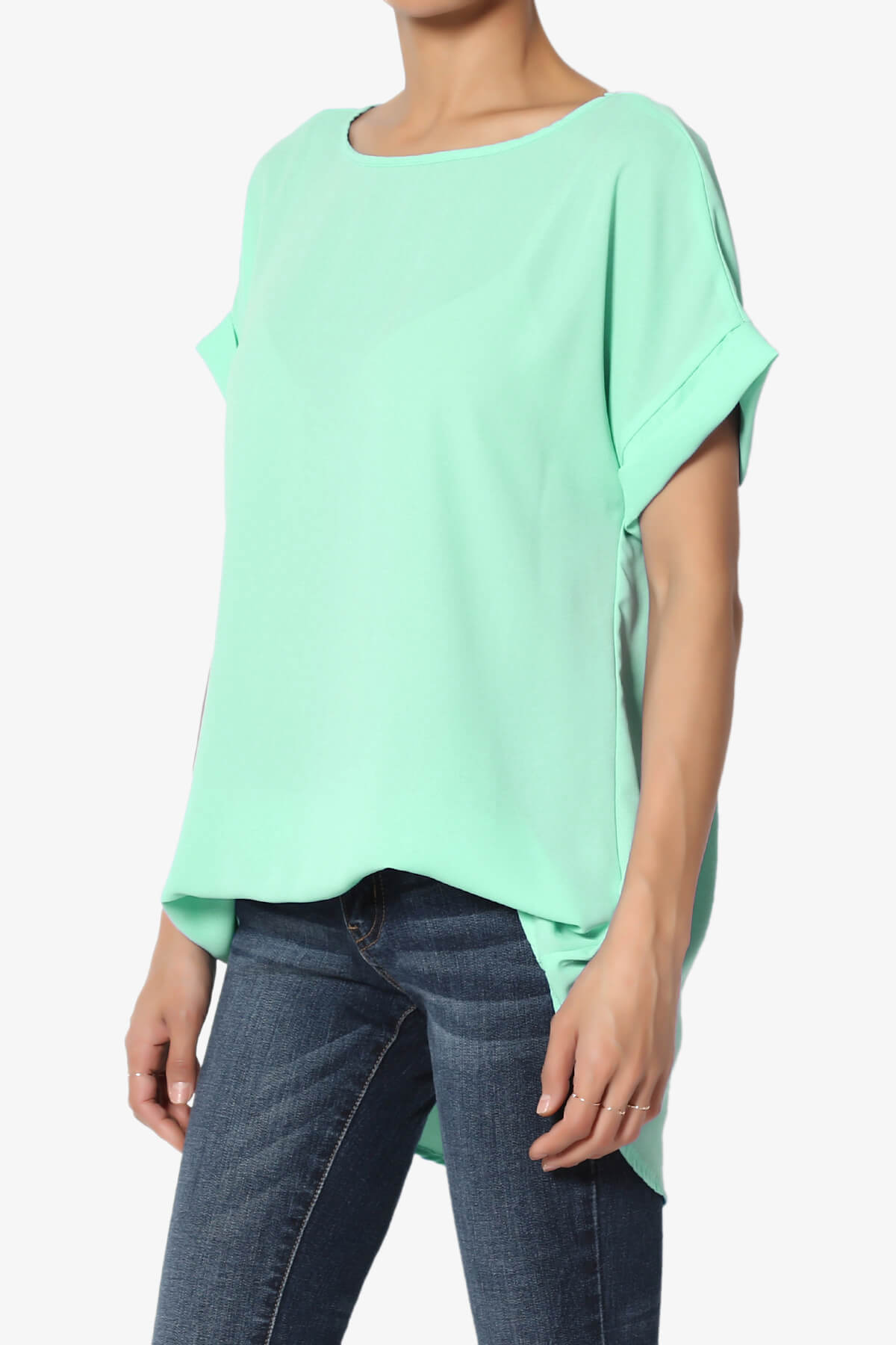 Load image into Gallery viewer, Juliette Boat Neck Chiffon Top MINT_3
