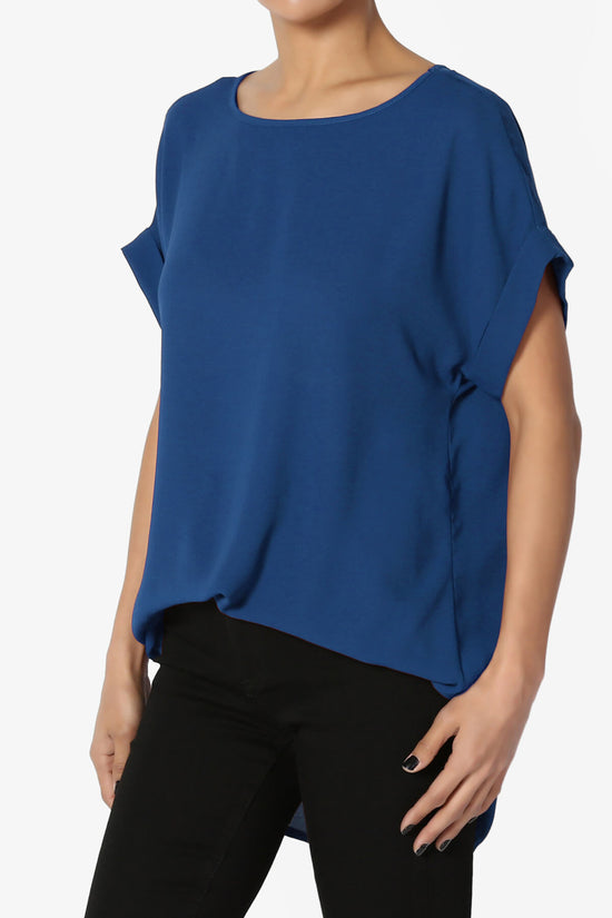 Load image into Gallery viewer, Juliette Boat Neck Chiffon Top SAPPHIRE_3
