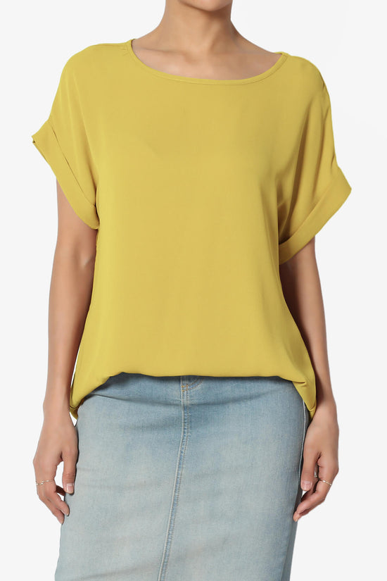 Load image into Gallery viewer, Juliette Boat Neck Chiffon Top WASABI_1
