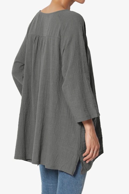 Load image into Gallery viewer, Nesta Gauze Pocket Cover Up Top ASH GREY_4
